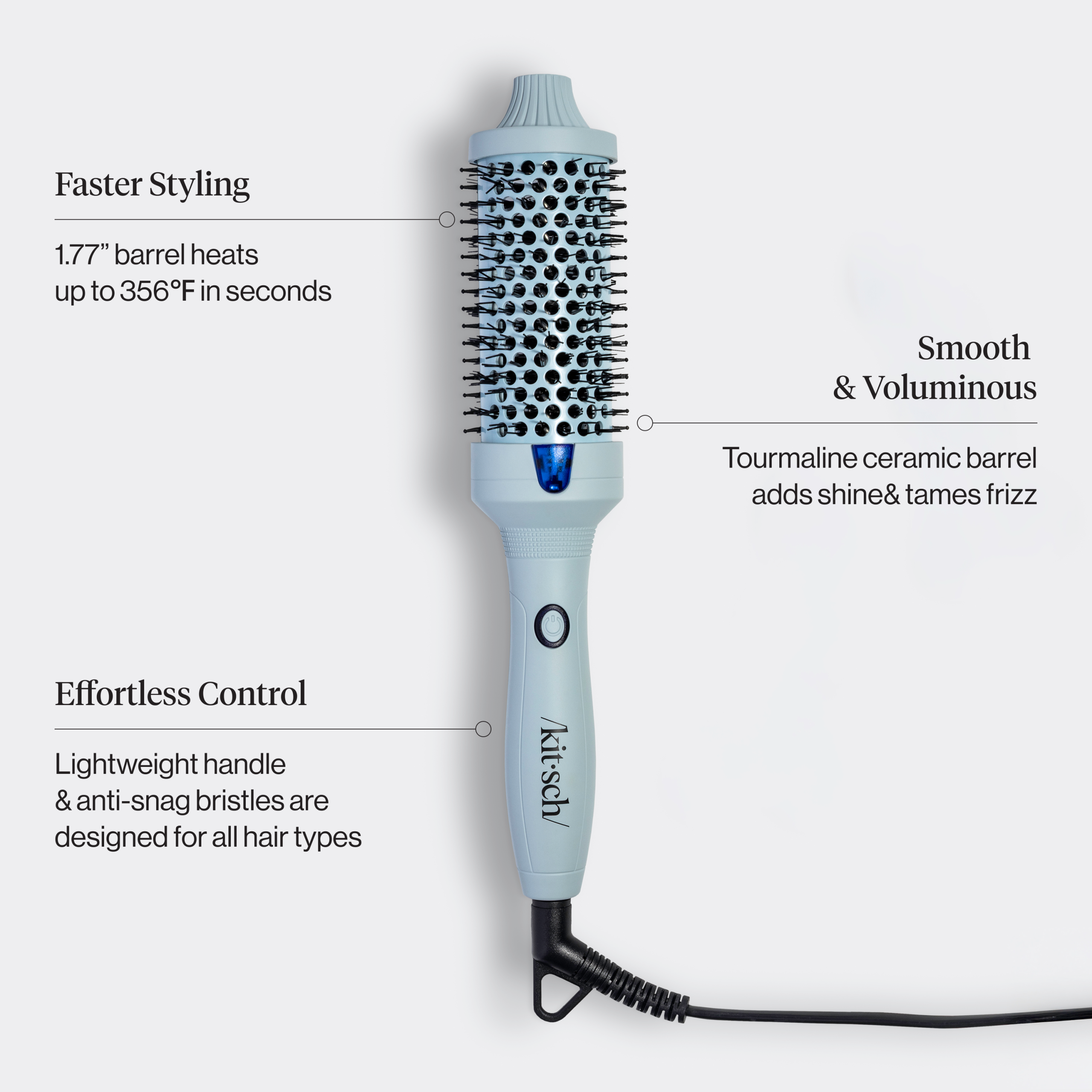 Haze Blue Volumizing Thermal Round Brush - Large - Image 2