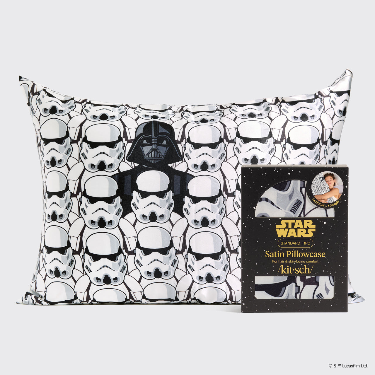 Star Wars??& Kitsch Satin Pillowcase?in Darth Vader & Stormtroopers