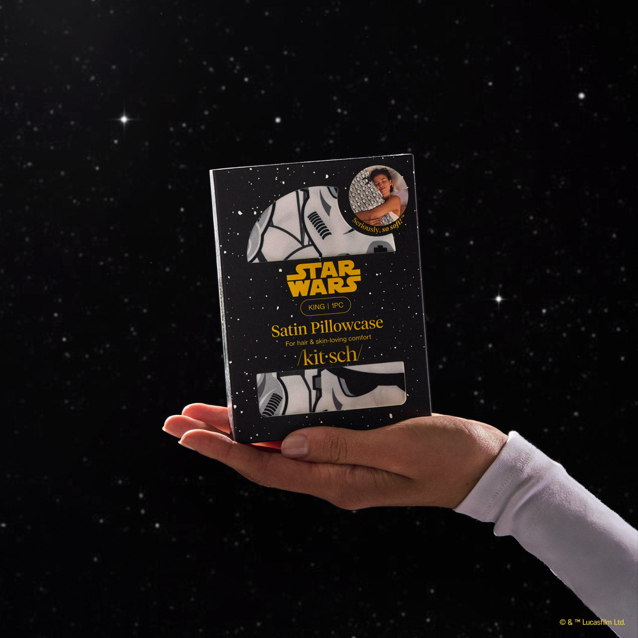 Star Wars??& Kitsch Satin Pillowcase?in Darth Vader & Stormtroopers - King - Image 5