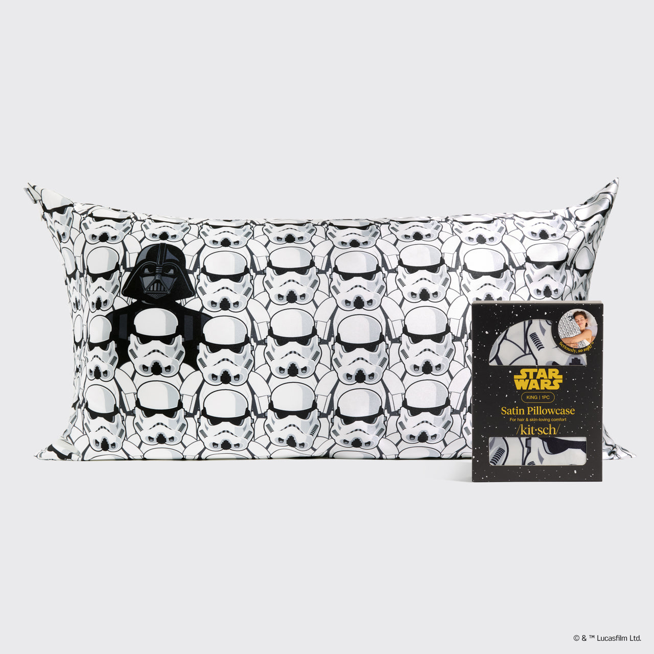 Star Wars??& Kitsch Satin Pillowcase?in Darth Vader & Stormtroopers - King