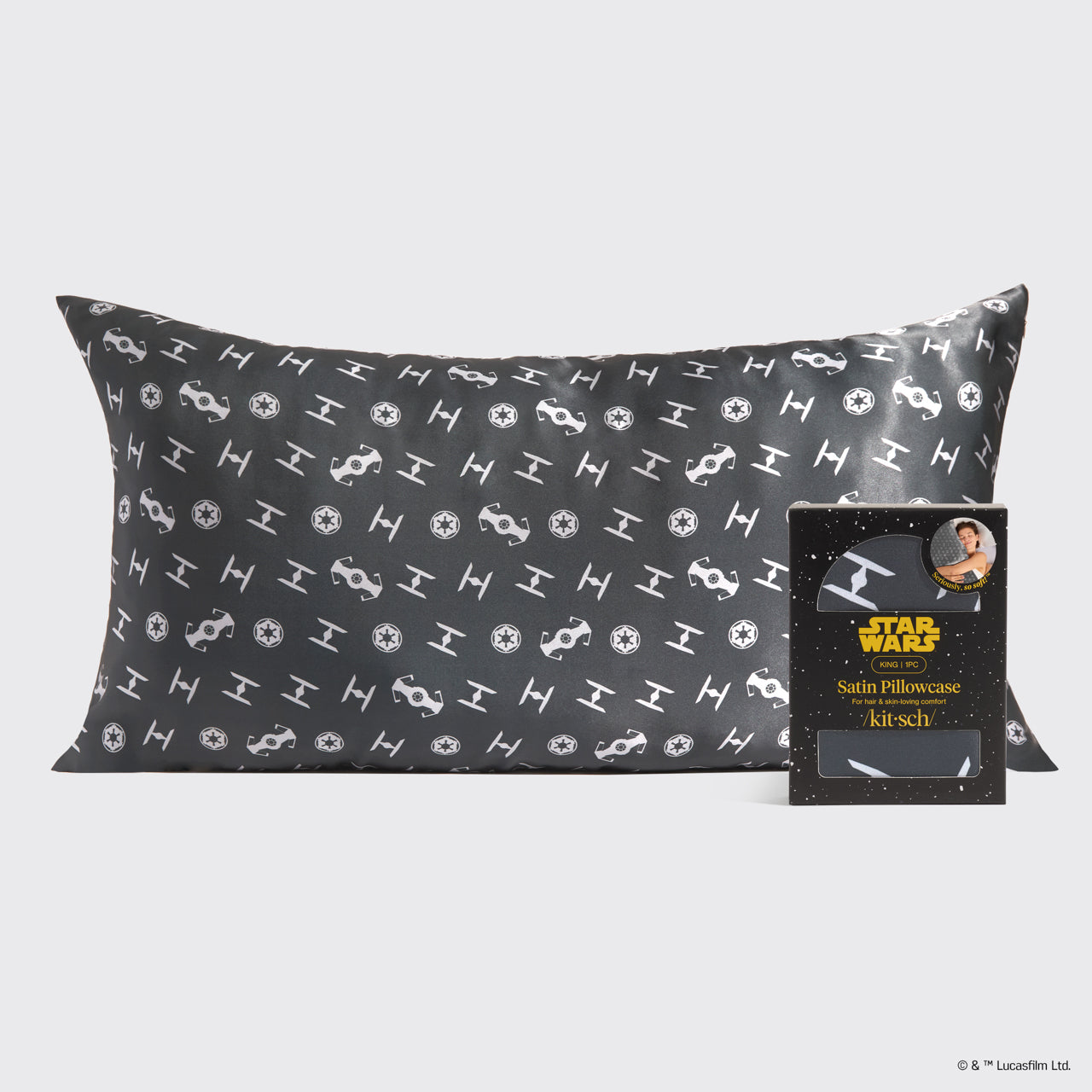 Star Wars??& Kitsch Satin Pillowcase in Galactic Empire - King