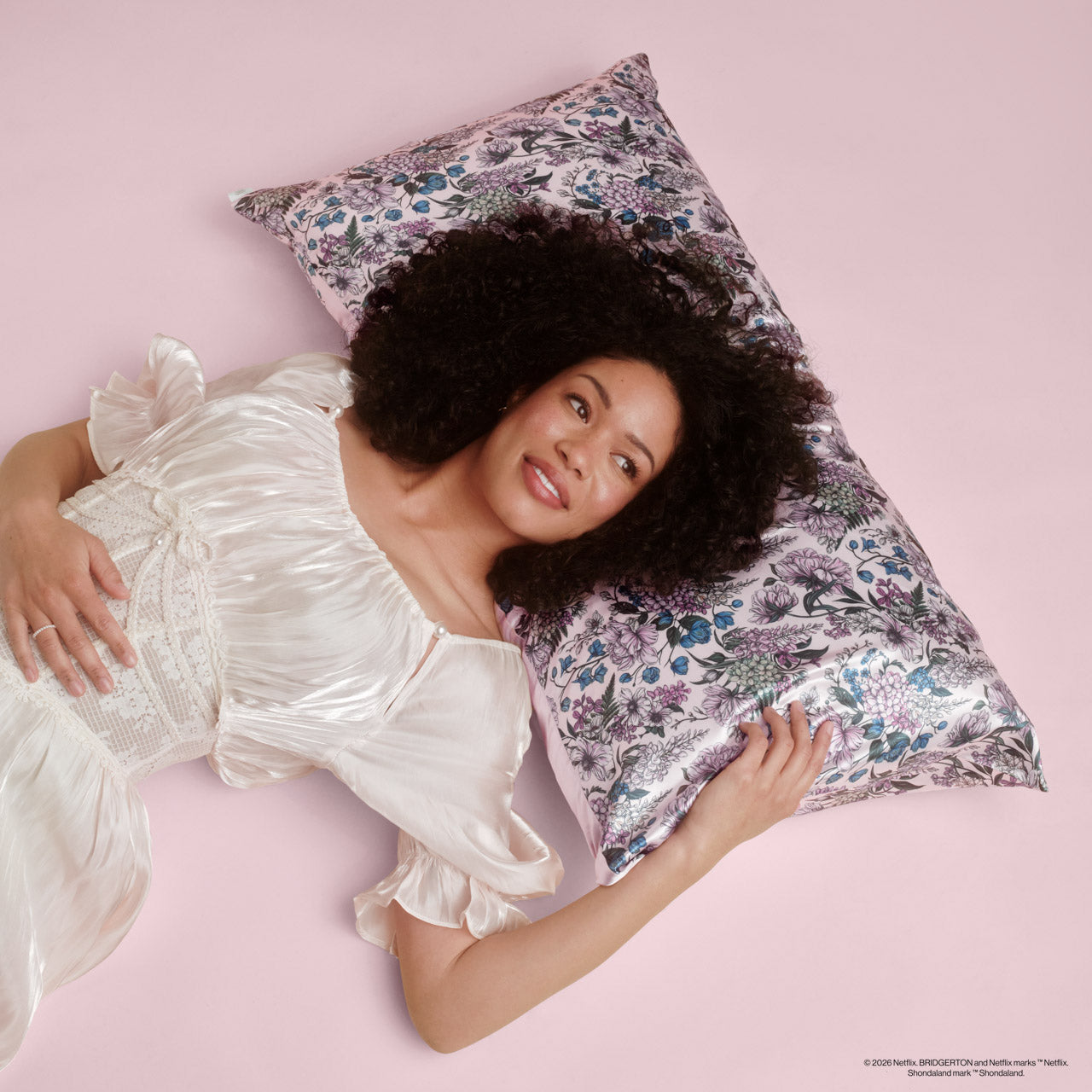 Bridgerton x Kitsch Satin Pillowcase in Wisteria - King - Image 5