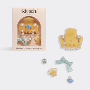 KitschPop??Coastal Cottage Cloud Clip Set in Butter Yellow
