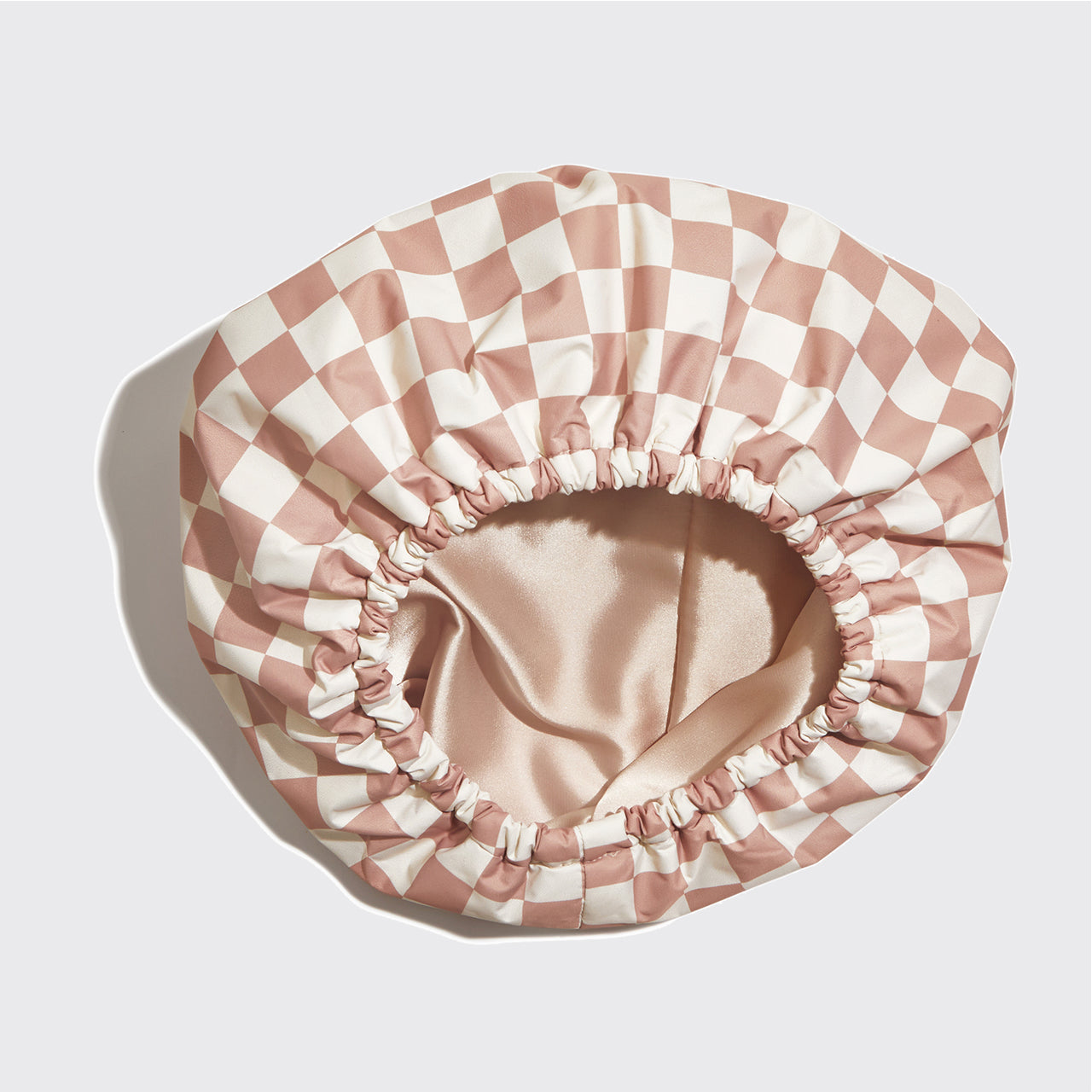 Satin Lined Flexi Shower Cap + Blush Oversized Satin Bonnet Bundle - Image 8