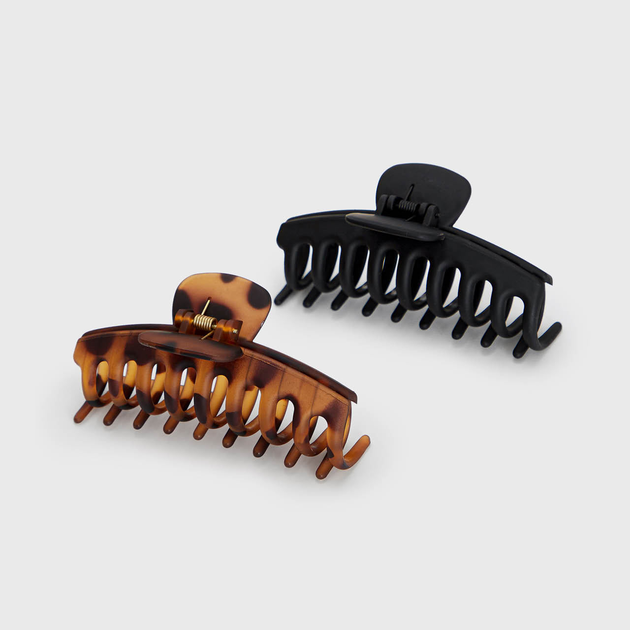 Black & Tort Matte Claw Clips 2pc Set - Oversized - Image 2
