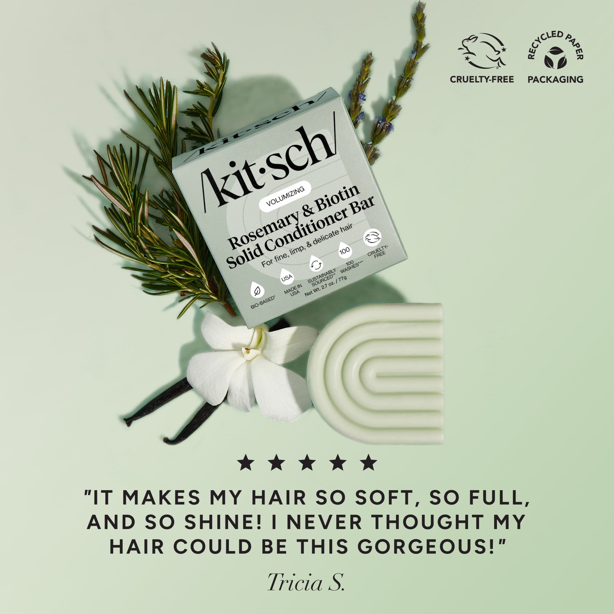 Rosemary & Biotin Volumizing Shampoo & Conditioner Bar Combo - Image 4
