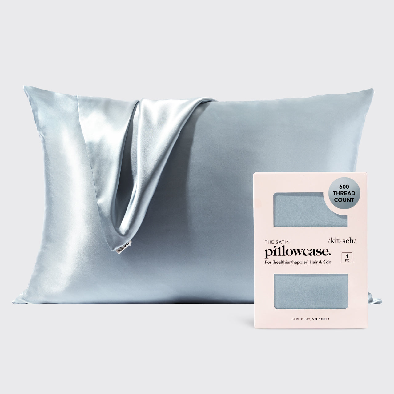 Satin Pillowcase in Haze Blue 4 Pack Bundle