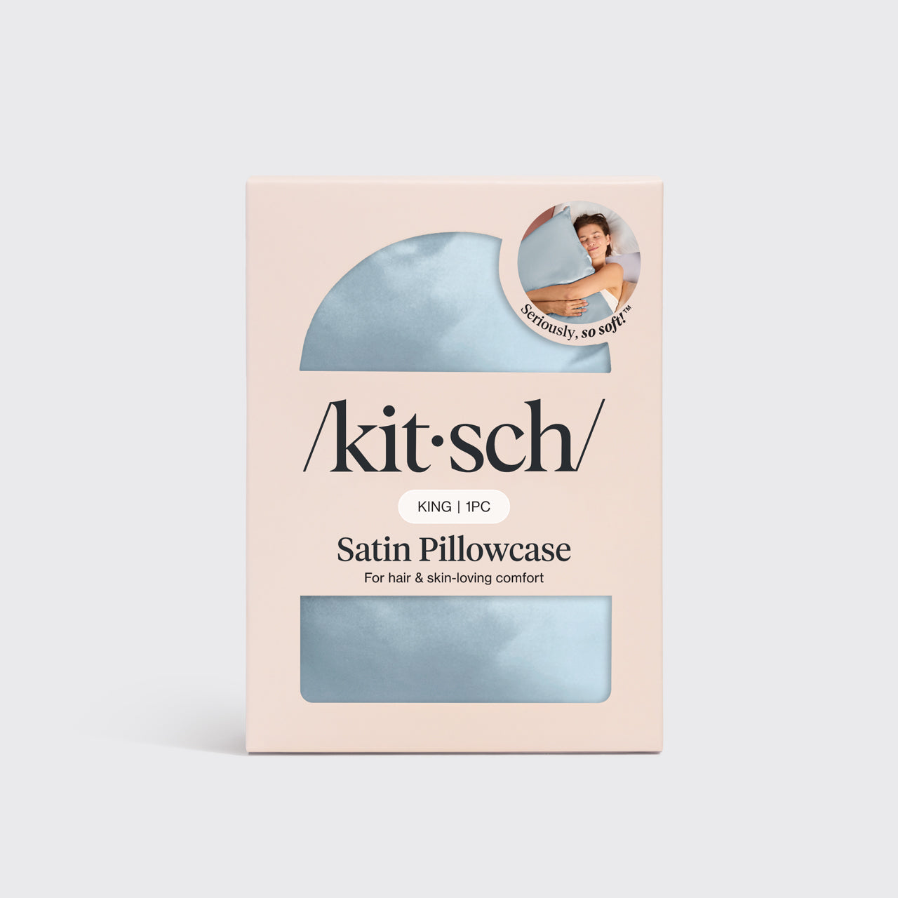 Satin Pillowcase in Haze Blue - King - Image 2