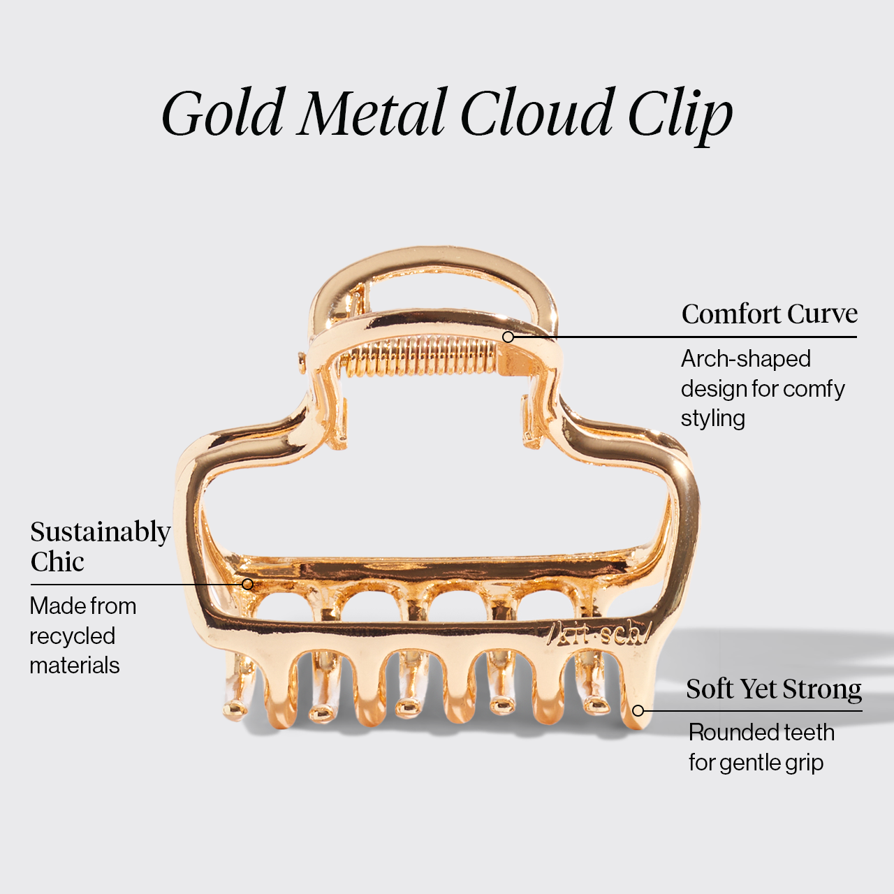 Gold Metal Cloud Claw Clip - Image 2