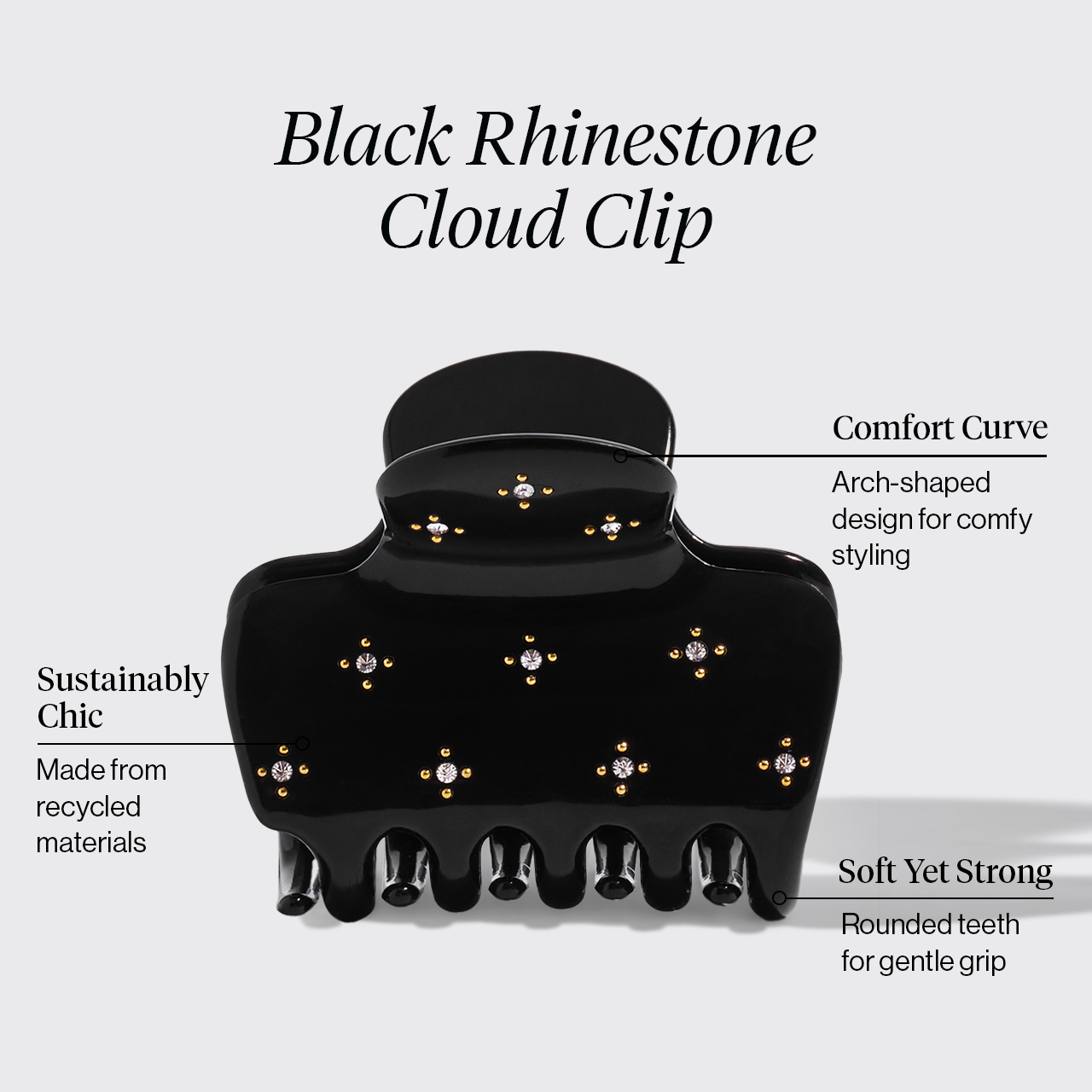 Black Rhinestone Cloud Claw Clip - Image 2
