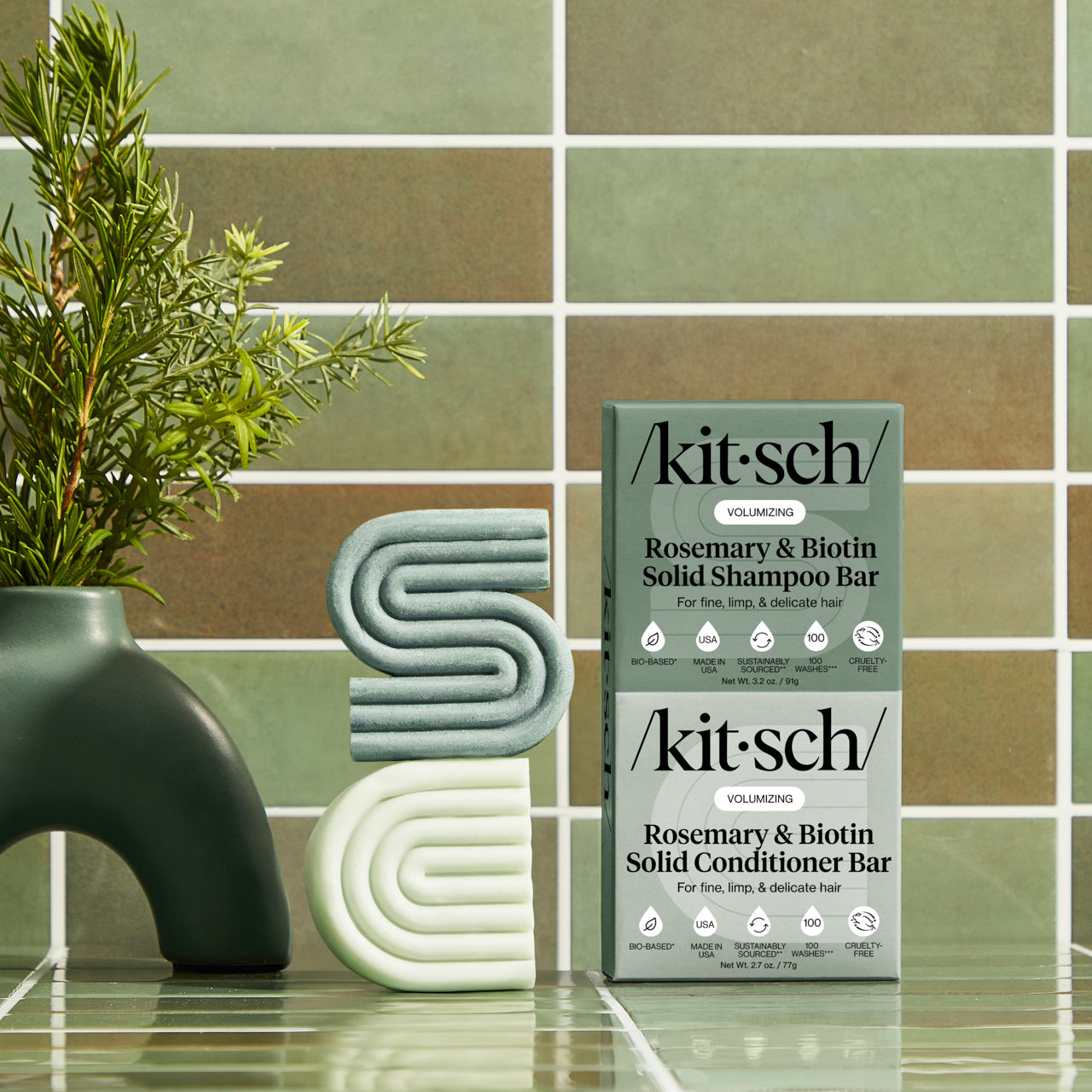 Rosemary & Biotin Volumizing Shampoo & Conditioner Bar Combo - Image 7