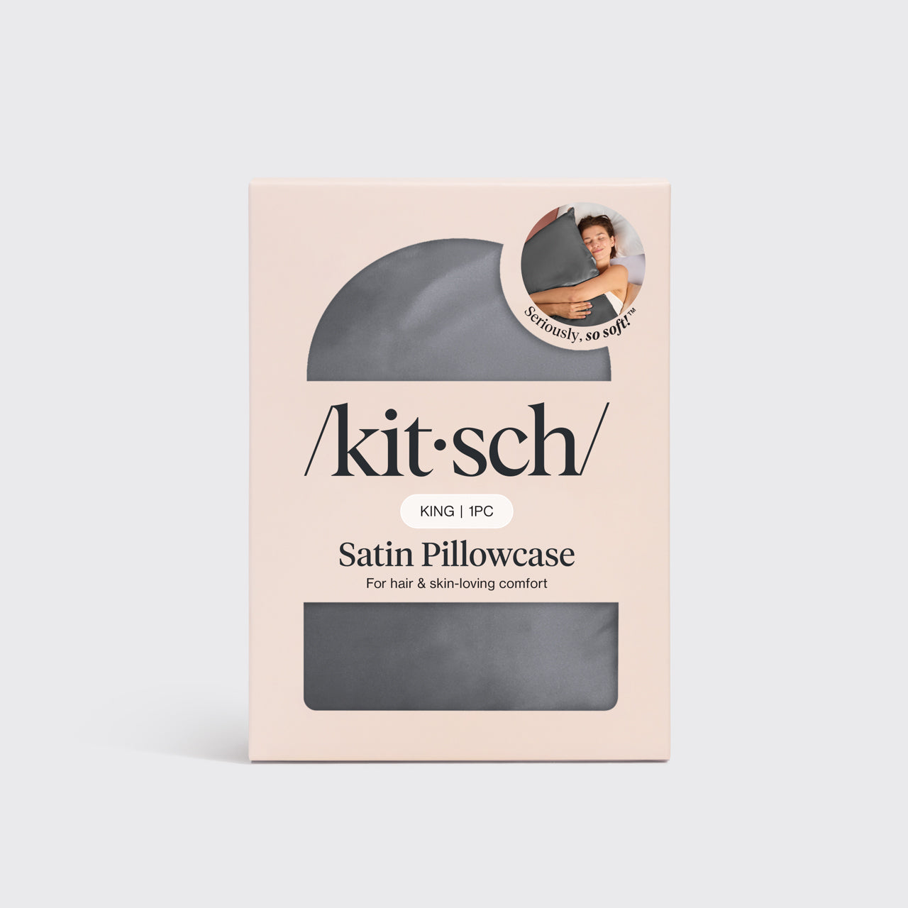 Satin Pillowcase in Charcoal - King - Image 4