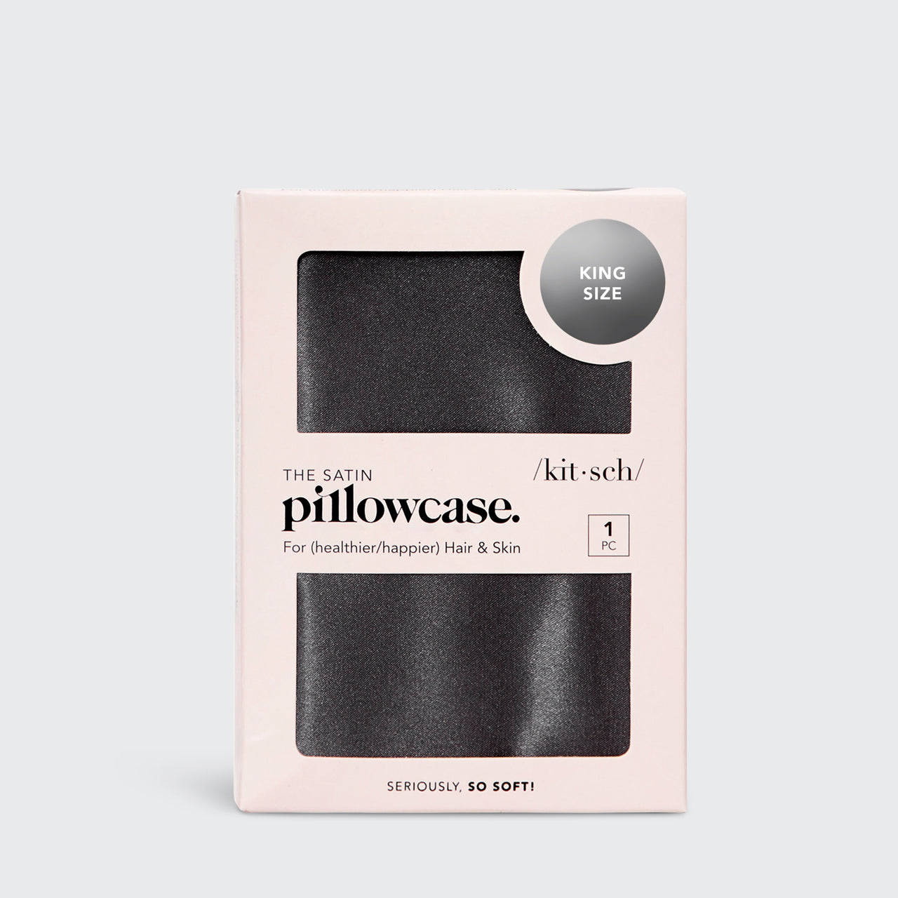 Satin Pillowcase in Charcoal 4 Pack - King Bundle - Image 3