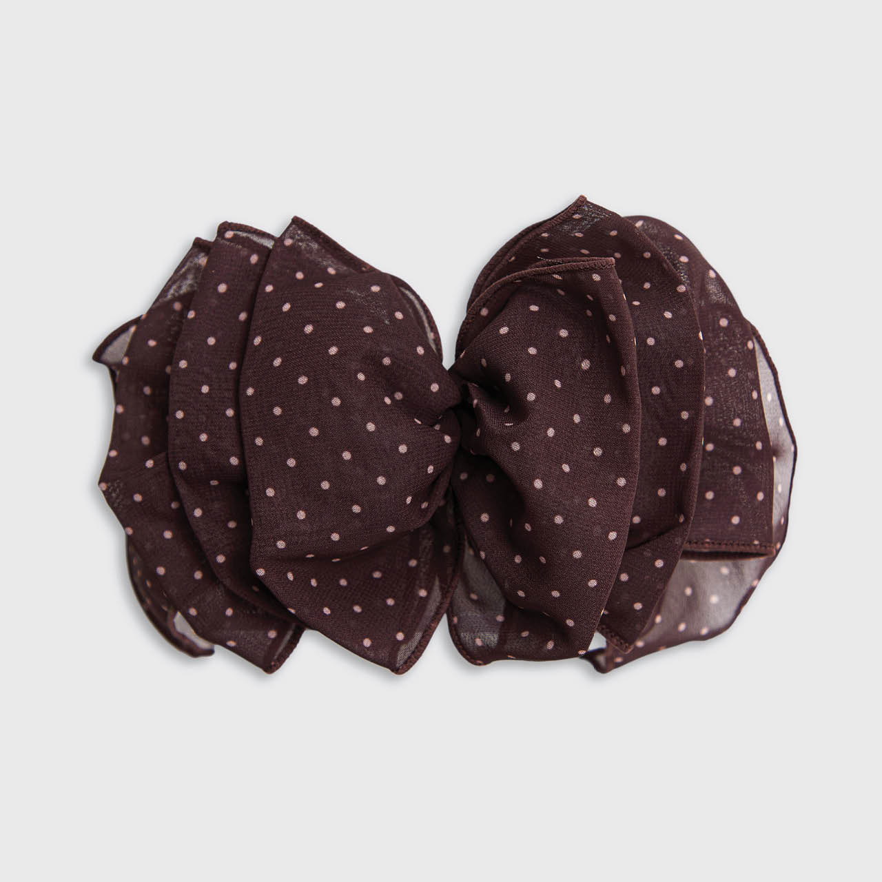 Recycled Chiffon Polka Dot Bow Barrette - Image 2