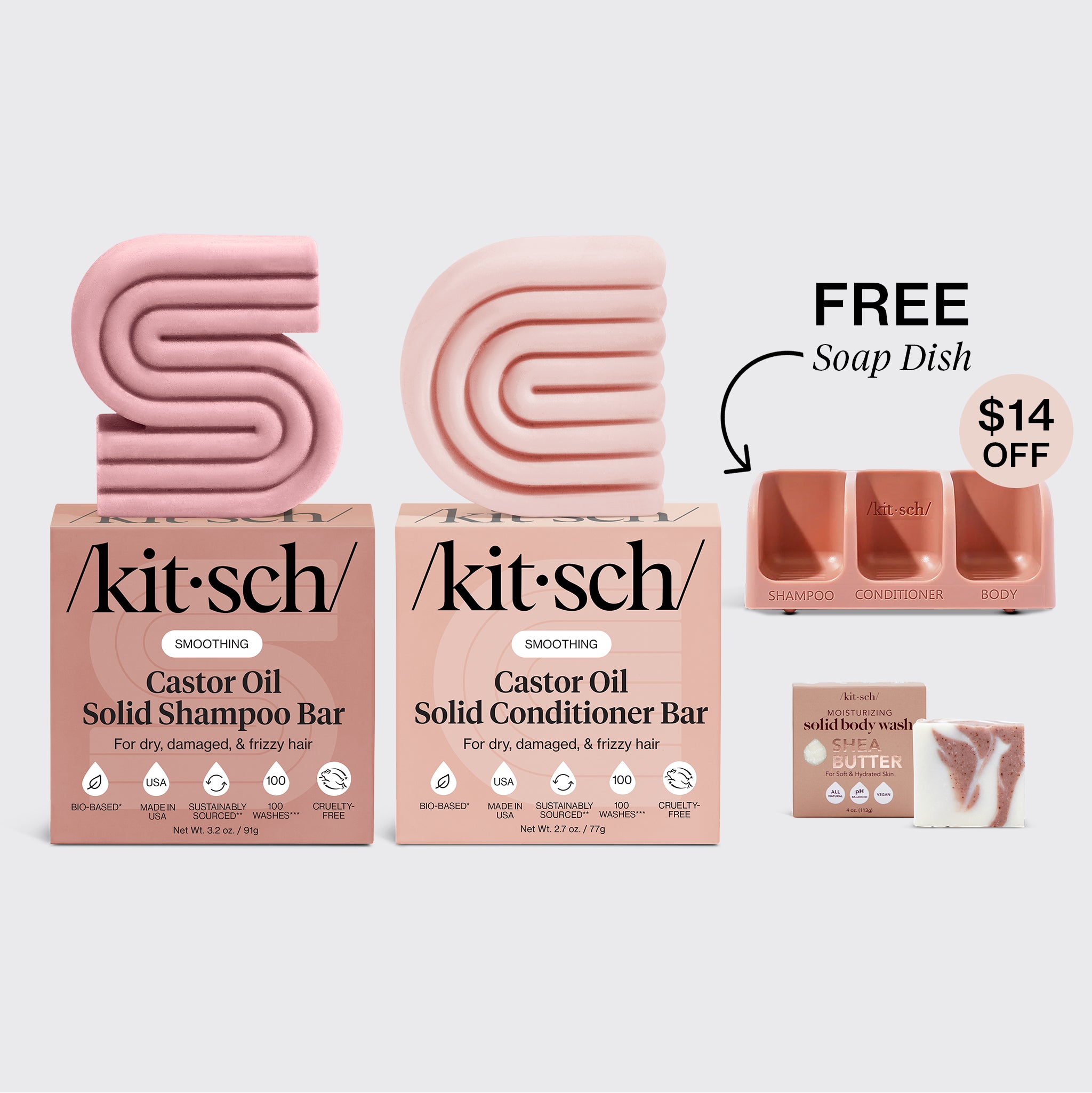 Nourishing Castor Oil Self Draining Terracotta Soap Dish Bundle