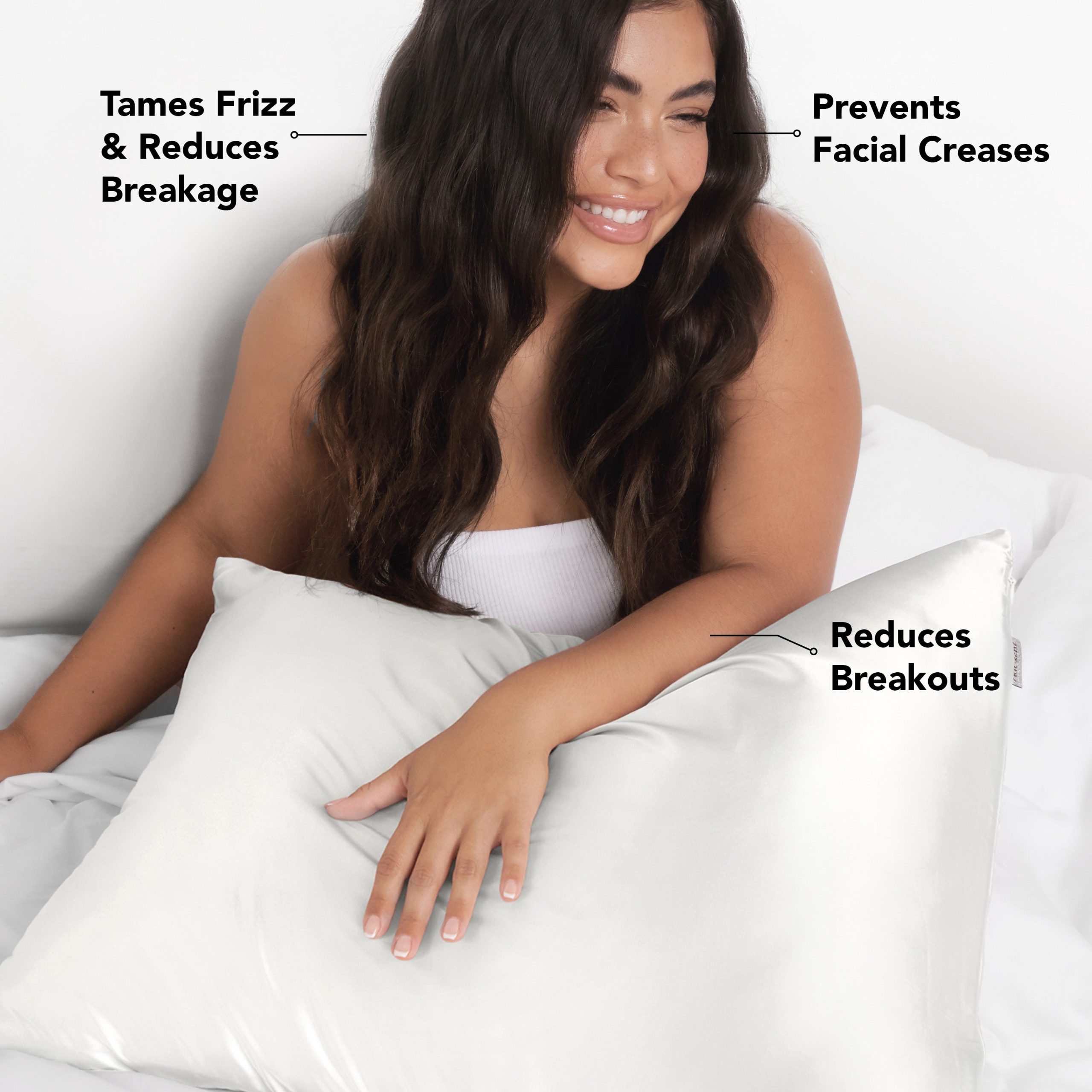 Satin Pillowcase in Ivory 2 Pack - King Bundle - Image 2