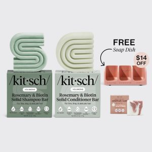 Volumizing Rosemary Terracotta Self Draining Soap Dish Bundle